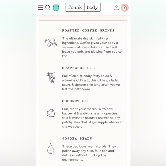 BNIB: Frank Body Coconut Coffee Scrub | 7oz - Picture 4 of 5